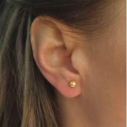 Σκουλαρίκια Κ14 χρυσά διπλής όψης με λευκά Q.T.V. Akoya - G126536