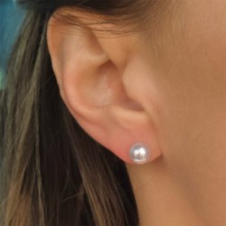 Σκουλαρίκια Κ14 χρυσά διπλής όψης με λευκά Q.T.V. Akoya - G126536