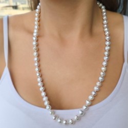 Κολιέ με λευκά μαργαριτάρια 10mm Fresh Water Pearl - M123467