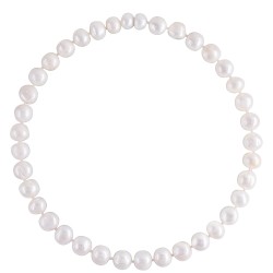 Κολιέ με λευκά μαργαριτάρια και κούμπωμα ατσάλι - F126721