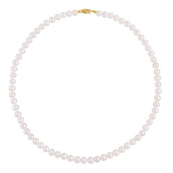 Κολιέ με Κ14 χρυσό κούμπωμα και λευκά μαργαριτάρια - F126585