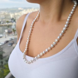 Κολιέ με μαύρα μαργαριτάρια 10mm Fresh Water Pearl - M123467B