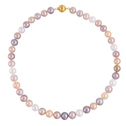 Κολιέ με Κ14 χρυσό κούμπωμα και πολύχρωμα μαργαριτάρια - F126578