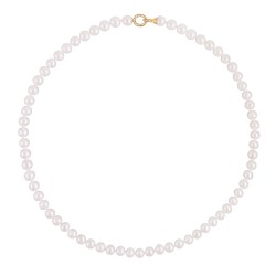 Κολιέ με Κ14 χρυσό κούμπωμα με ζιργκόν και λευκά μαργαριτάρια - F126582