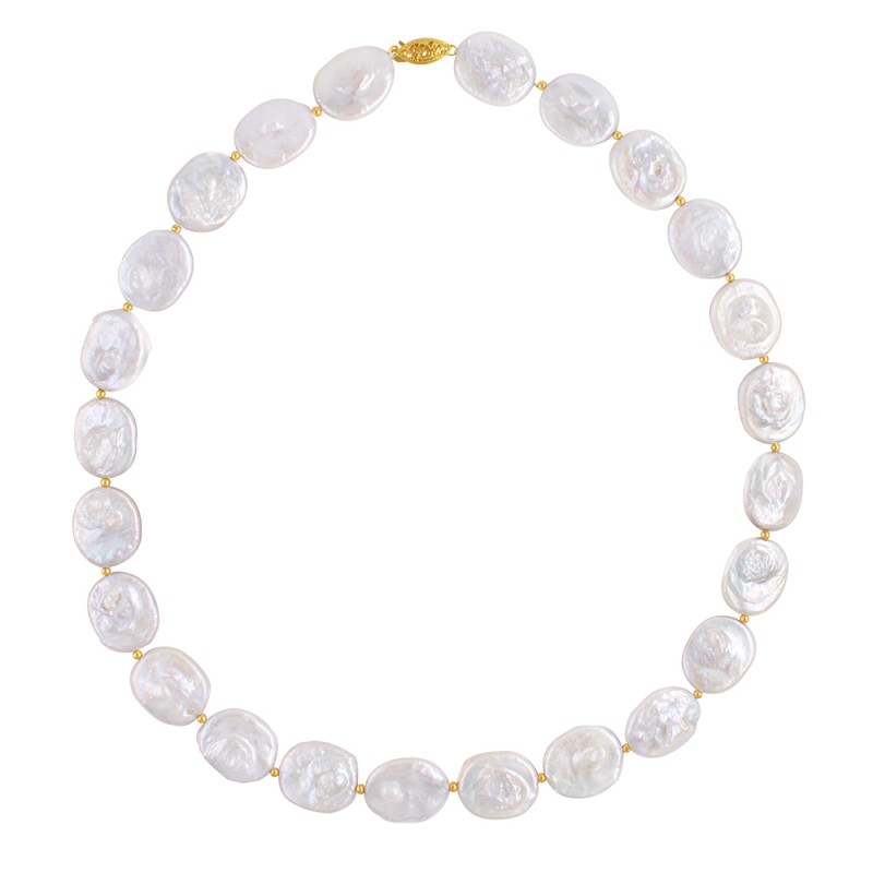 Κολιέ με Κ14 στοιχεία και μαργαριτάρια Biwa - F126611