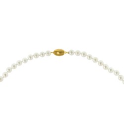 Κολιέ με 925 ασημένιο επιχρυσωμένο κούμπωμα και λευκά μαργαριτάρια - S124663WG