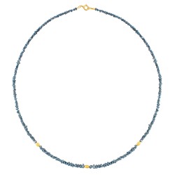 Κολιέ με Κ18 χρυσά στοιχεία και μπλε διαμάντια - F126568