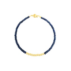 Βραχιόλι με Κ14 χρυσά στοιχεία και ζαφείρια - B126664