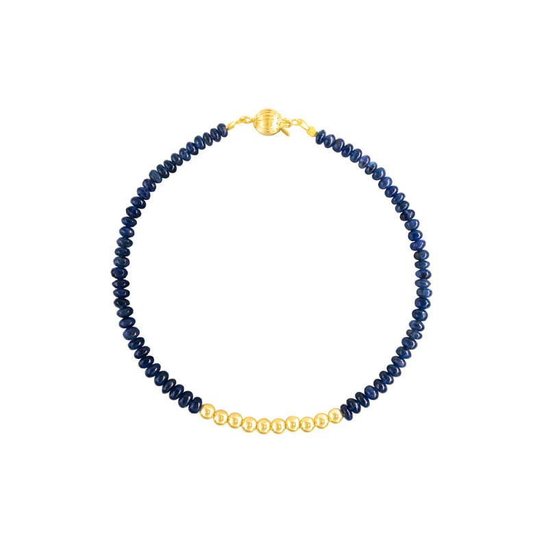 Βραχιόλι με Κ14 χρυσά στοιχεία και ζαφείρια - B126664