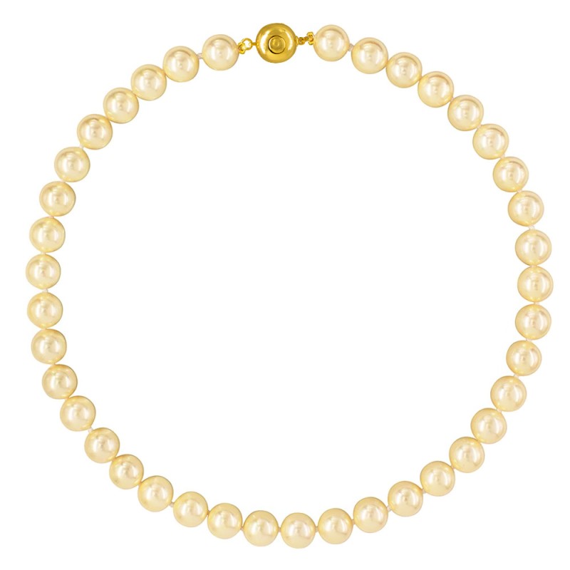 Κολιέ με 925 ασημένιο επιχρυσωμένο κούμπωμα και gold shell pearl - S126439G