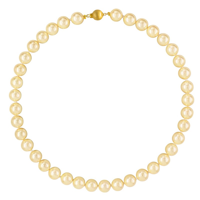 Κολιέ με 925 ασημένιο επιχρυσωμένο κούμπωμα και gold shell pearl - S126439SG