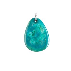 Μενταγιόν Κ18 λευκόχρυσο με φυσικό turquoise - F126500W
