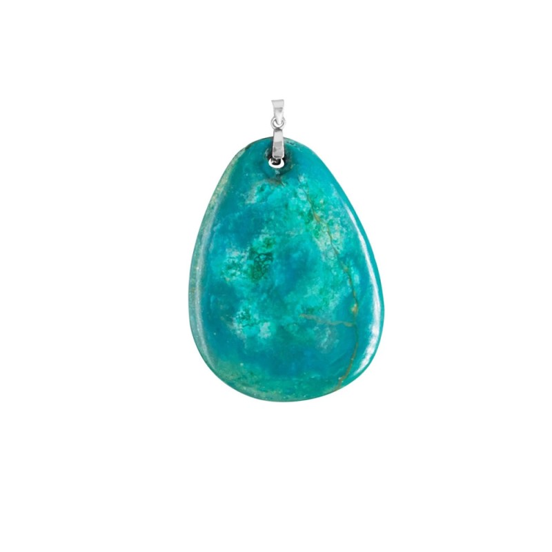 Μενταγιόν Κ18 λευκόχρυσο με φυσικό turquoise - F126500W