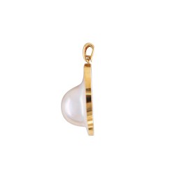 Μενταγιόν Κ18 χρυσό με Mother of Pearl - F126538