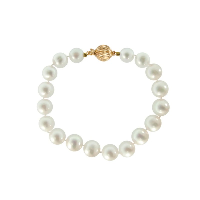 Βραχιόλι με Κ14 χρυσό κούμπωμα και μαργαριτάρια 9,0-10,0mm - G126759
