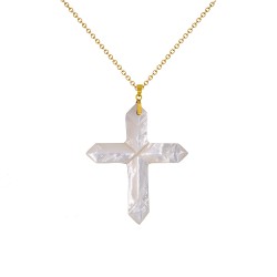 Μενταγίον Κ18 χρυσό με Mother Of Pearl - F126479