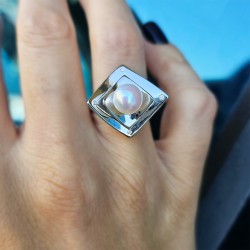 Δαχτυλίδι με μαργαριτάρι Fresh Water Pearl σε ασήμι 925 - M121430R