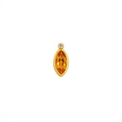 Μενταγιόν Κ18 χρυσό με citrine και διαμάντι - F126453C