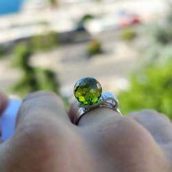 Δαχτυλίδι με Peridot σε ασήμι 925 - M124196P