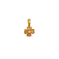 Μενταγιον Κ18 χρυσό με citrine και διαμάντια - F126451