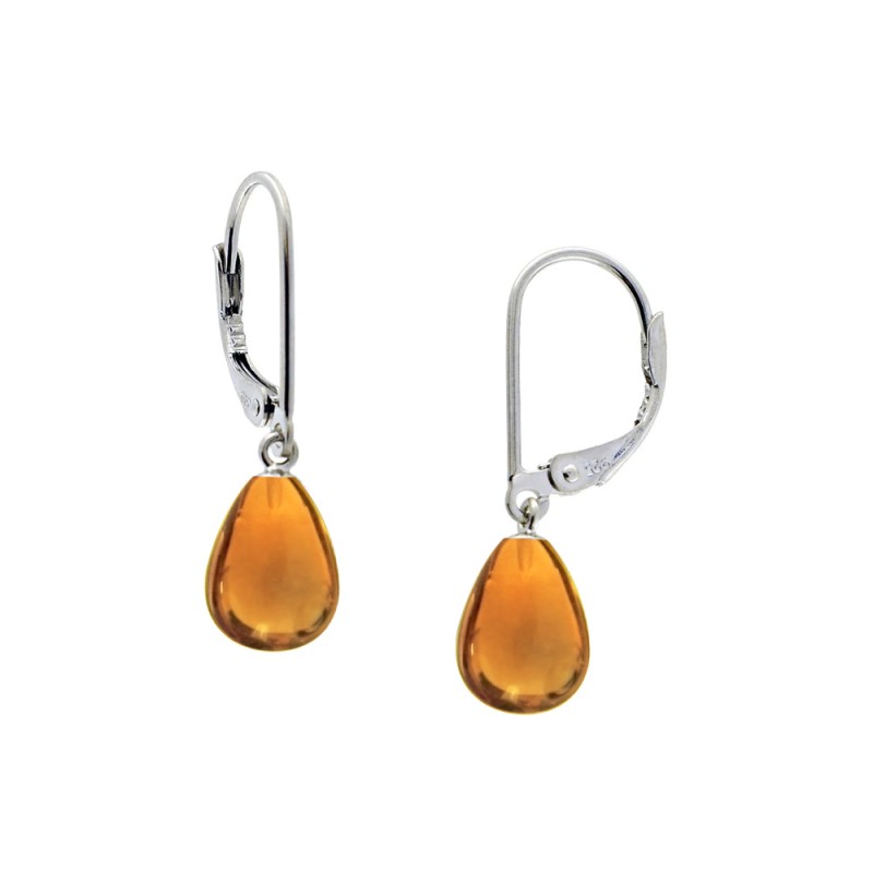 Σκουλαρίκια 925 ασημένια με citrine - S123283SC