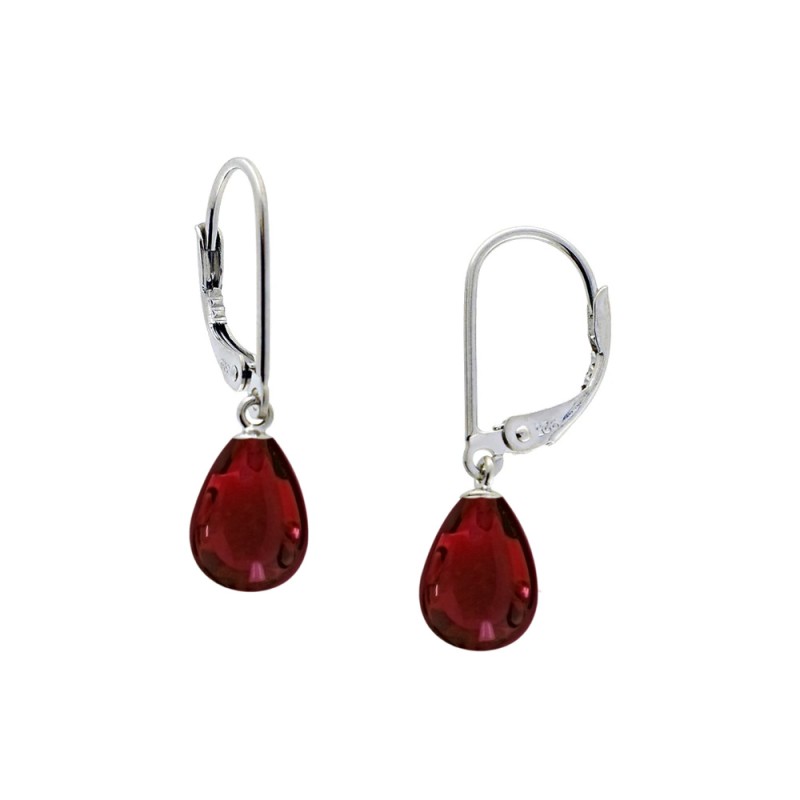 Σκουλαρίκια 925 ασημένια με garnet - S123283SG