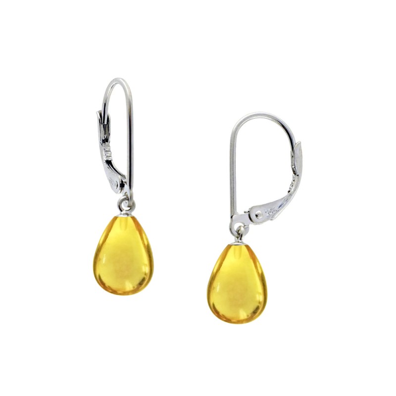 Σκουλαρίκια 925 ασημένια με lemon quartz - S123283SL