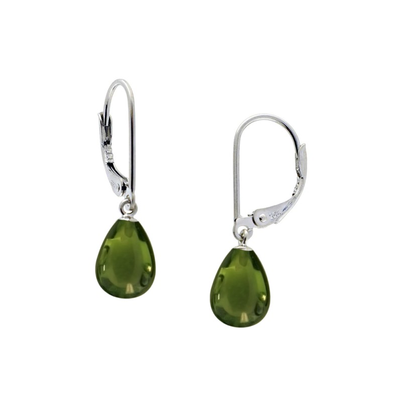 Σκουλαρίκια 925 ασημένια με peridot - S123283SP