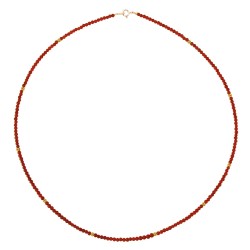 Κολιέ με χρυσά στοιχεία Κ14 και κοράλλι - M117184C