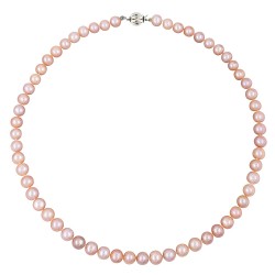 Κολιέ με 925 ασημένιο κούμπωμα και σομόν μαργαριτάρια - M117248S