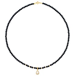 Κολιέ με Κ14 χρυσό μενταγιόν με crystal και spinel - F124840