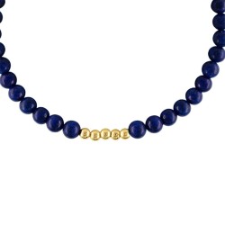 Βραχιόλι με Κ14 χρυσά στοιχεία και lapis - B125562L