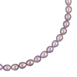 Κολιέ με Κ14 χρυσό κούμπωμα και light purple μαργαριτάρια - F125726