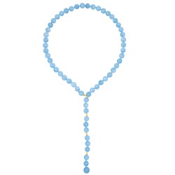 Κολιέ με Κ18 χρυσό κούμπωμα με διαμάντια και Aqua - F126010AQ
