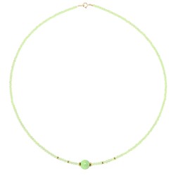 Κολιέ με περίδοτο και χρυσά στοιχεία 14K - M317740PER