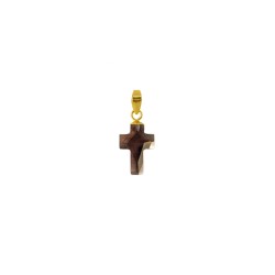 Μενταγιόν Κ18 χρυσό σταυρός με smoked quartz - G930410SQ