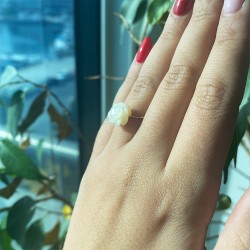 Δαχτυλίδι Κ14 χρυσό με shell pearl σε σχήμα λουλούδι - R125923