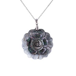 Κολιέ με αλυσίδα 925 και μενταγιόν Mother of Pearl - S125931