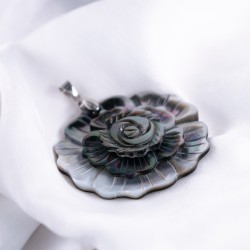 Κολιέ με αλυσίδα 925 και μενταγιόν Mother of Pearl - S125931