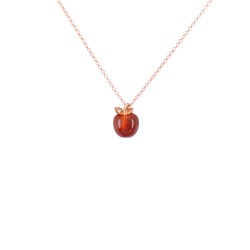 Κολιέ με Κ18 ροζ χρυσή αλυσίδα και agate - F125784