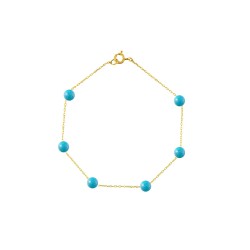 Βραχιόλι με τιρκουάζ σε Κ14 χρυσή αλυσίδα - BR125836T