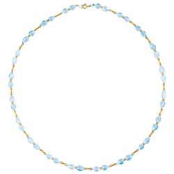 Κολιέ με Κ18 χρυσά στοιχεία και Aqua - F125512