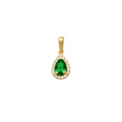 Μενταγιόν Κ14 χρυσό με Peridot και ζιργκόν - F124536P