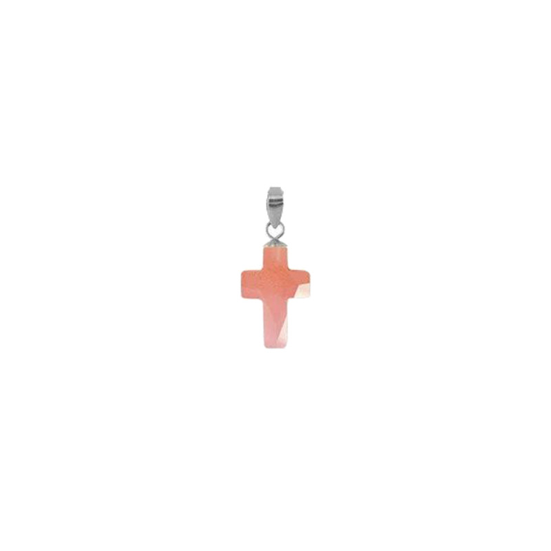 Μενταγιόν με Rose Quartz και ασημένια στοιχεία 925 - M930410RQ