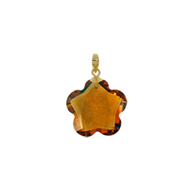 Μενταγιόν χρυσό Κ18 με Citrine - G930310C