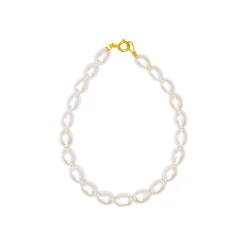 Βραχιόλι με χρυσό κούμπωμα Κ14 και μαργαριτάρια - M123931