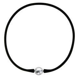 Κολιέ Elastic Silicon με γκρι Shell Pearl - M122358SGLGR