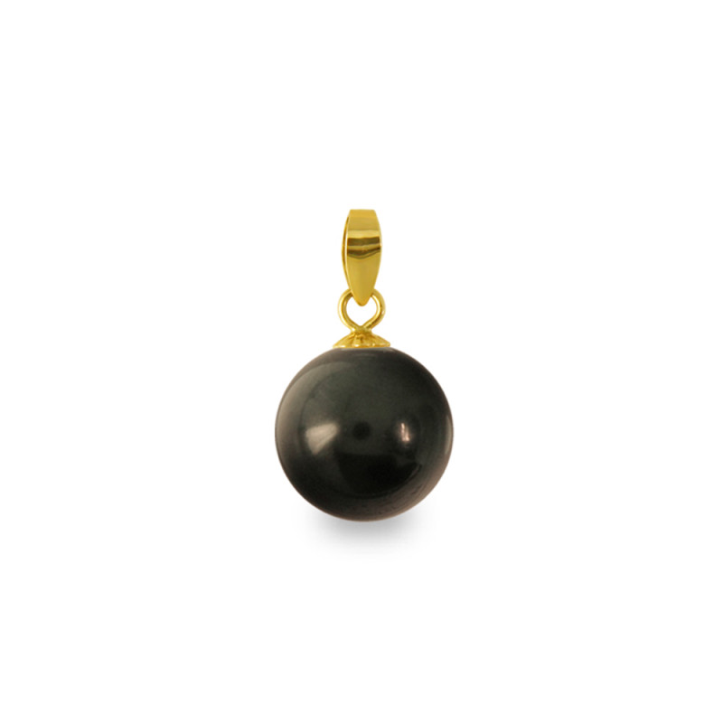 Χρυσό Κ18 μενταγιόν με μαύρο Shell Pearl - M316661B