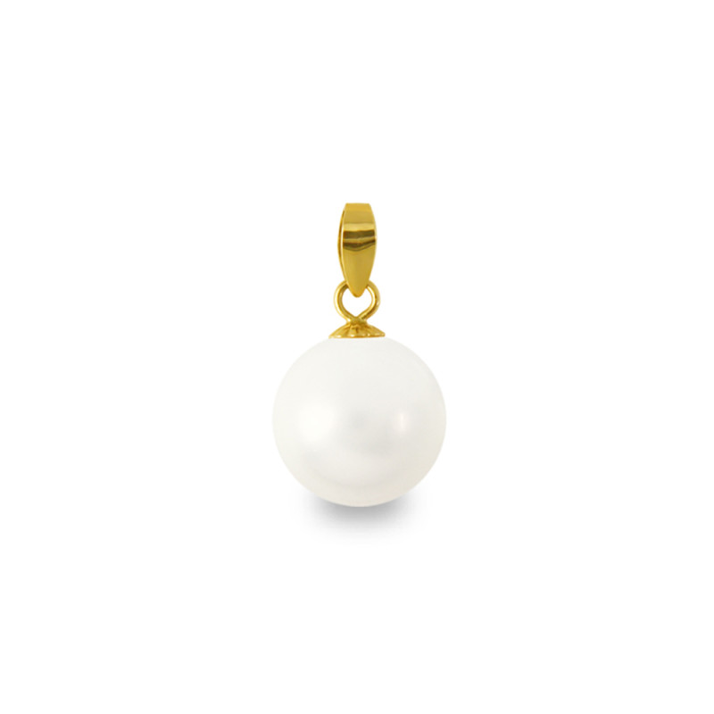 Χρυσό Κ18 μενταγιόν με λευκό Shell Pearl - M316661