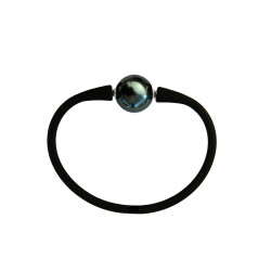 Βραχιόλι με Black Shell Pearl 12mm Elastic Silicon - B122358B